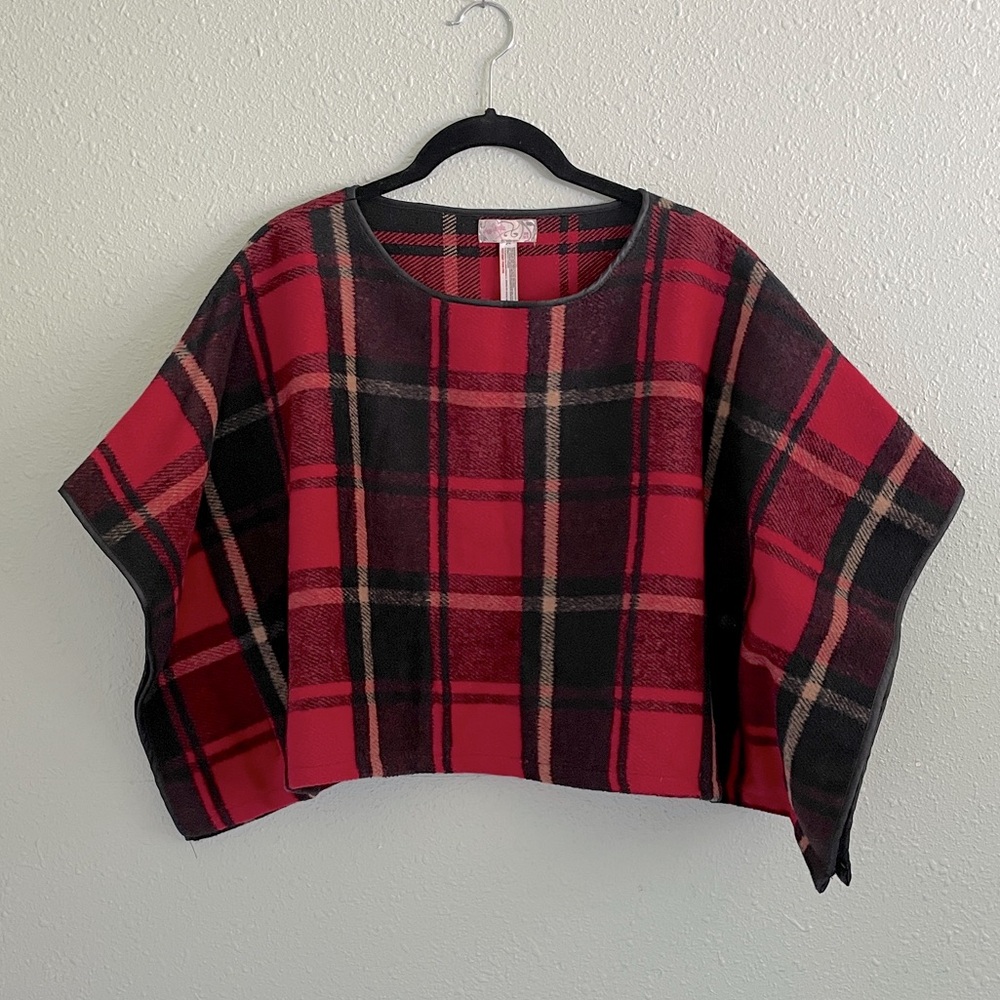 Free People Plaid Cape